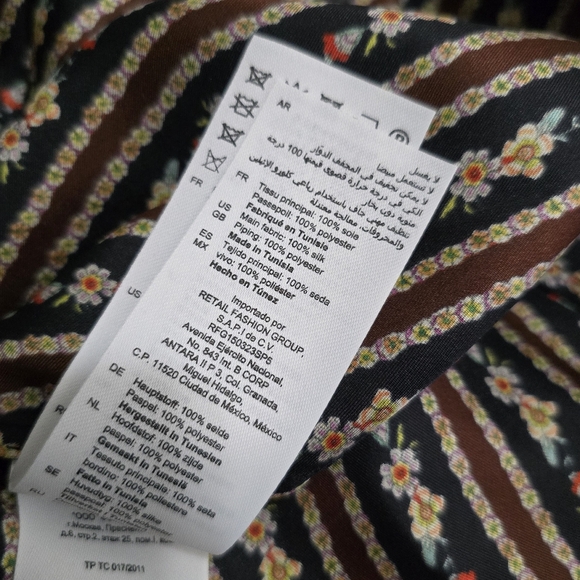 Sandro Karma Printed Mini Floral Button Down Long Sleeve Silk Dress - Picture 10 of 12